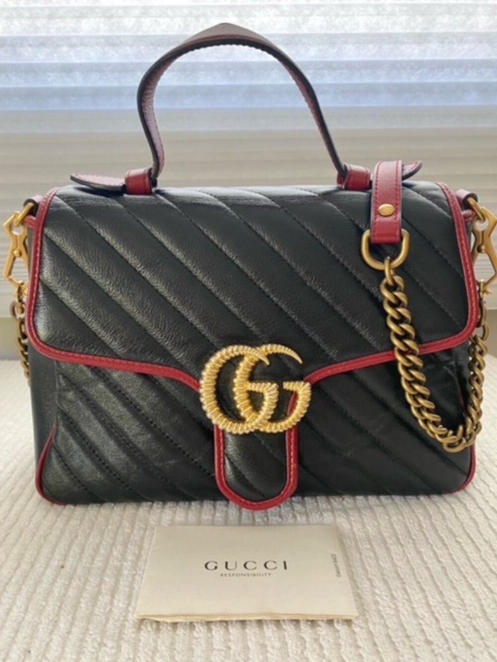 100% AUTHENTIC GUCCI MATELASSE GG MARMONT HANDBAG
